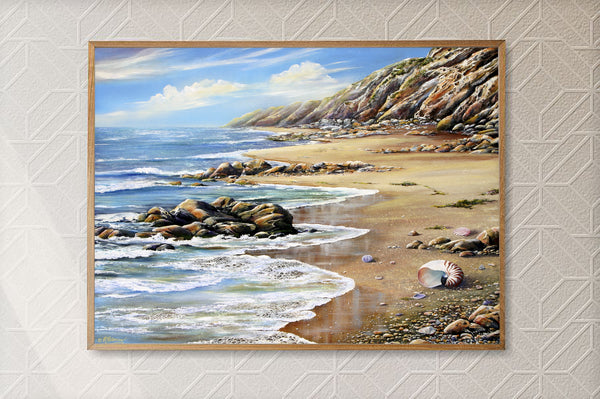Original Coastal Art Print - Nautilus Ashore